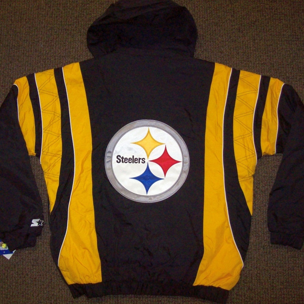 PITTSBURGH STEELERS STARTER Half Zip Jacket S M L XL